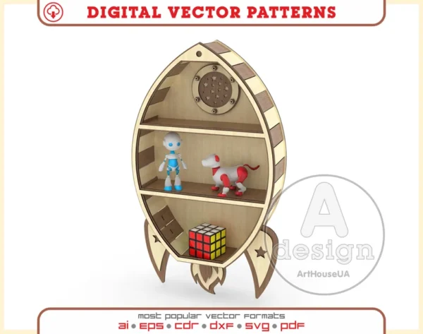 Estante De Cohete Creativo Digital